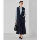 【洗える/ストレッチ/セットアップ対応】ダブルクロステーラードジレ | a.v.v【WOMEN】 | 詳細画像4 