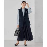 【洗える/ストレッチ/セットアップ対応】ダブルクロステーラードジレ | a.v.v【WOMEN】 | 詳細画像5 