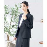 【洗える/ストレッチ/UVカット】麻調ストレッチノーカラージャケット | a.v.v【WOMEN】 | 詳細画像3