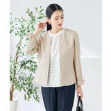 【洗える/ストレッチ/UVカット】麻調ストレッチキーネックジャケット | a.v.v【WOMEN】 | 詳細画像10