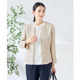 【洗える/ストレッチ/UVカット】麻調ストレッチキーネックジャケット | a.v.v【WOMEN】 | 詳細画像9