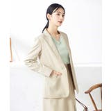 ベージュ | 【洗える/ストレッチ/UVカット】麻調ストレッチテーラードジャケット | a.v.v【WOMEN】
