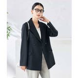 【洗える/ストレッチ/UVカット】麻調ストレッチダブルブレストジャケット | a.v.v【WOMEN】 | 詳細画像1 