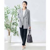 【洗える/ストレッチ/UVカット】麻調ストレッチダブルブレストジャケット | a.v.v【WOMEN】 | 詳細画像14 