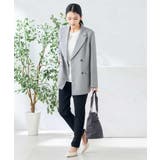 【洗える/ストレッチ/UVカット】麻調ストレッチダブルブレストジャケット | a.v.v【WOMEN】 | 詳細画像15 