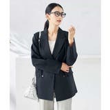 【洗える/ストレッチ/UVカット】麻調ストレッチダブルブレストジャケット | a.v.v【WOMEN】 | 詳細画像3 