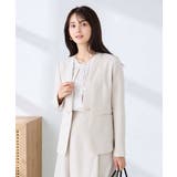 【洗える/UVカット】リネンライクストレッチノーカラージャケット | a.v.v【WOMEN】 | 詳細画像9 