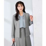 【洗える/UVカット】リネンライクストレッチキーネックジャケット | a.v.v【WOMEN】 | 詳細画像1 