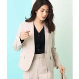 ベージュ | 【セットアップ対応/洗える】リネンライクVネックジャケット | a.v.v【WOMEN】