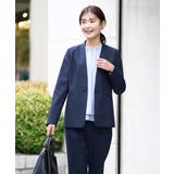 【洗える/ストレッチ/UVカット】麻調ストレッチノーカラージャケット | a.v.v【WOMEN】 | 詳細画像4