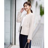 【洗える/ストレッチ/UVカット】麻調ストレッチキーネックジャケット | a.v.v【WOMEN】 | 詳細画像8