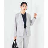 ライトグレー | サマーストレッチノーカラージャケット | a.v.v【WOMEN】