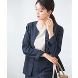 ネイビー | サマーストレッチキーネックジャケット | a.v.v【WOMEN】