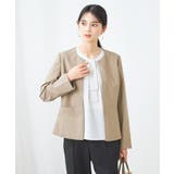 ベージュ | サマーストレッチキーネックジャケット | a.v.v【WOMEN】