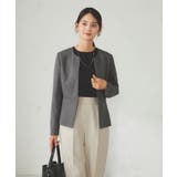 【洗える/イージーケア/吸水速乾/ストレッチ】梳毛調キーネックジャケット | a.v.v【WOMEN】 | 詳細画像23 