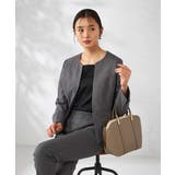 ダークグレー | 【洗える/イージーケア/吸水速乾/ストレッチ】梳毛調キーネックジャケット | a.v.v【WOMEN】