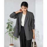 【洗える/イージーケア/吸水速乾/ストレッチ】梳毛調ダブルブレストジャケット | a.v.v【WOMEN】 | 詳細画像1 