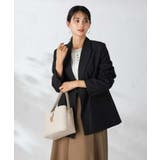 ブラック | 【洗える/イージーケア/吸水速乾/ストレッチ】梳毛調ダブルブレストジャケット | a.v.v【WOMEN】
