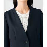 【洗える/イージーケア/ストレッチ】パウダーツイルVネックジャケット | a.v.v【WOMEN】 | 詳細画像4