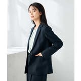 ネイビー | 【洗える/イージーケア/ストレッチ】パウダーツイルテーラードジャケット | a.v.v【WOMEN】