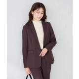 ブラウン | 【洗える/イージーケア/ストレッチ】パウダーツイルテーラードジャケット | a.v.v【WOMEN】