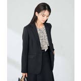 ブラック | 【洗える/イージーケア/ストレッチ】パウダーツイルテーラードジャケット | a.v.v【WOMEN】