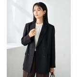 ブラック | 【洗える/イージーケア/ストレッチ】パウダーツイルダブルブレストジャケット | a.v.v【WOMEN】