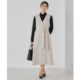 【洗える/ストレッチ/セットアップ対応】ダブルクロスロングジレワンピース | a.v.v【WOMEN】 | 詳細画像11