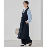 【洗える/ストレッチ/セットアップ対応】ダブルクロスロングジレワンピース | a.v.v【WOMEN】 | 詳細画像9