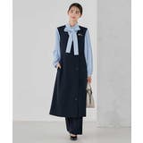 ネイビー | 【洗える/ストレッチ/セットアップ対応】ダブルクロスロングジレワンピース | a.v.v【WOMEN】