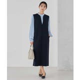 【洗える/ストレッチ】ダブルクロスジャンパードレス | a.v.v【WOMEN】 | 詳細画像1