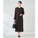 ブラウン | 【洗える/WEB限定】ボウタイタックワンピース | a.v.v【WOMEN】