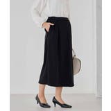 ブラック | サテンナロースカート【洗える/速乾/毛玉になりにくい/イージーケア】 | a.v.v【WOMEN】