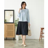 【洗える/ストレッチ/UVカット】麻調ストレッチフレアスカート | a.v.v【WOMEN】 | 詳細画像16 