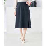 ネイビー | 【洗える/ストレッチ/UVカット】麻調ストレッチタイトスカート | a.v.v【WOMEN】