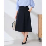 ネイビー | 【洗える/UVカット】リネンライクストレッチフレアスカート | a.v.v【WOMEN】