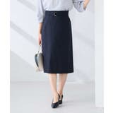 ネイビー | 【洗える/UVカット】リネンライクストレッチタイトスカート | a.v.v【WOMEN】