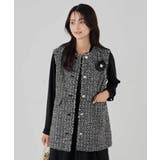 ダークグレー | ミックスツイードペプラムジレ | a.v.v【WOMEN】