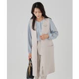 グレージュ | サテンサイドスリットジレ【洗える/速乾/毛玉になりにくい/イージーケア】 | a.v.v【WOMEN】