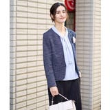 カルゼストレッチツイードキーネックジャケット | a.v.v【WOMEN】 | 詳細画像12