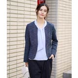 カルゼストレッチツイードキーネックジャケット | a.v.v【WOMEN】 | 詳細画像16