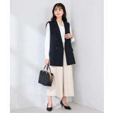 【洗える/UVカット】リネンライクストレッチダブルジレジャケット | a.v.v【WOMEN】 | 詳細画像8 