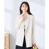 ベージュ | 【洗える/UVカット】リネンライクストレッチダブルジレジャケット | a.v.v【WOMEN】