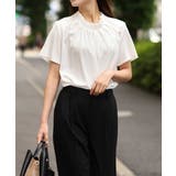 ホワイト | タックネックブラウス | a.v.v OUTLET【WOMEN】