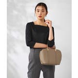 ブラック | スクエアネックスムースTシャツ | a.v.v【WOMEN】