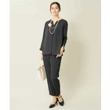 【洗える イージーケア】サテンストレッチスリムテーパードパンツ【セットアップ対応… | a.v.v【WOMEN】 | 詳細画像31 