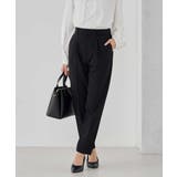 ブラック | 【洗える/ストレッチ/セットアップ対応】ダブルクロステーパードパンツ | a.v.v【WOMEN】