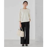 【洗える/ストレッチ/セットアップ対応】ダブルクロスワイドパンツ | a.v.v【WOMEN】 | 詳細画像3 