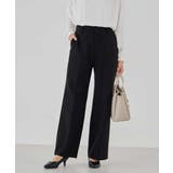 ブラック | 【洗える/ストレッチ/セットアップ対応】ダブルクロスストレートパンツ | a.v.v【WOMEN】