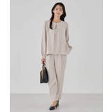 サテンテーパードパンツ【洗える/速乾/毛玉になりにくい/イージーケア】 | a.v.v【WOMEN】 | 詳細画像27 